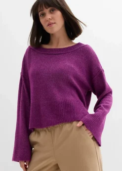 bonprix Bekleidung·Umstandsmode|Strickmode|Oversize-Pullover dunkelfuchsia