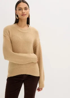 bonprix Bekleidung·Umstandsmode|Bekleidung·Jeans|Oversize-Pullover hellkhaki meliert