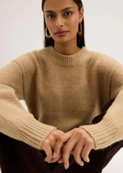 bonprix Bekleidung·Umstandsmode|Bekleidung·Jeans|Oversize-Pullover hellkhaki meliert