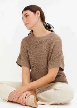 Oversize-Pullover aus Baumwoll-Mix|bonprix Sale