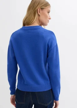 bonprix Bekleidung·Umstandsmode|Strickmode|Oversize-Pullover aus reiner Baumwolle edelsteinblau
