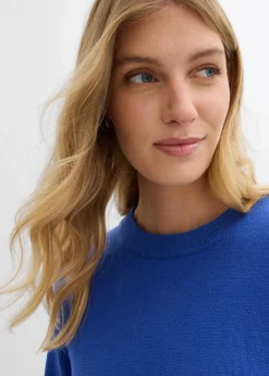 bonprix Bekleidung·Umstandsmode|Strickmode|Oversize-Pullover aus reiner Baumwolle edelsteinblau