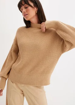 bonprix Bekleidung·Umstandsmode|Bekleidung·Jeans|Oversize-Pullover aus reiner Baumwolle latte macchiato