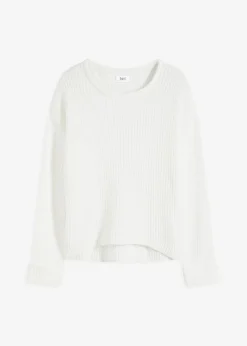 bonprix Bekleidung·Umstandsmode|Bekleidung·Jeans|Oversize-Pullover aus weichem Chenille wollweiß