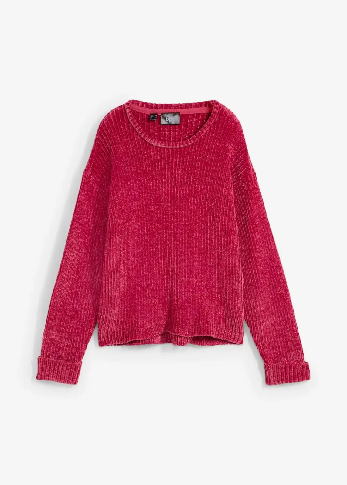 bonprix Strickmode|Nachhaltigere Materialien|Oversize-Pullover aus weichem Chenille beerenrot