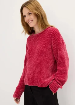 bonprix Strickmode|Nachhaltigere Materialien|Oversize-Pullover aus weichem Chenille beerenrot