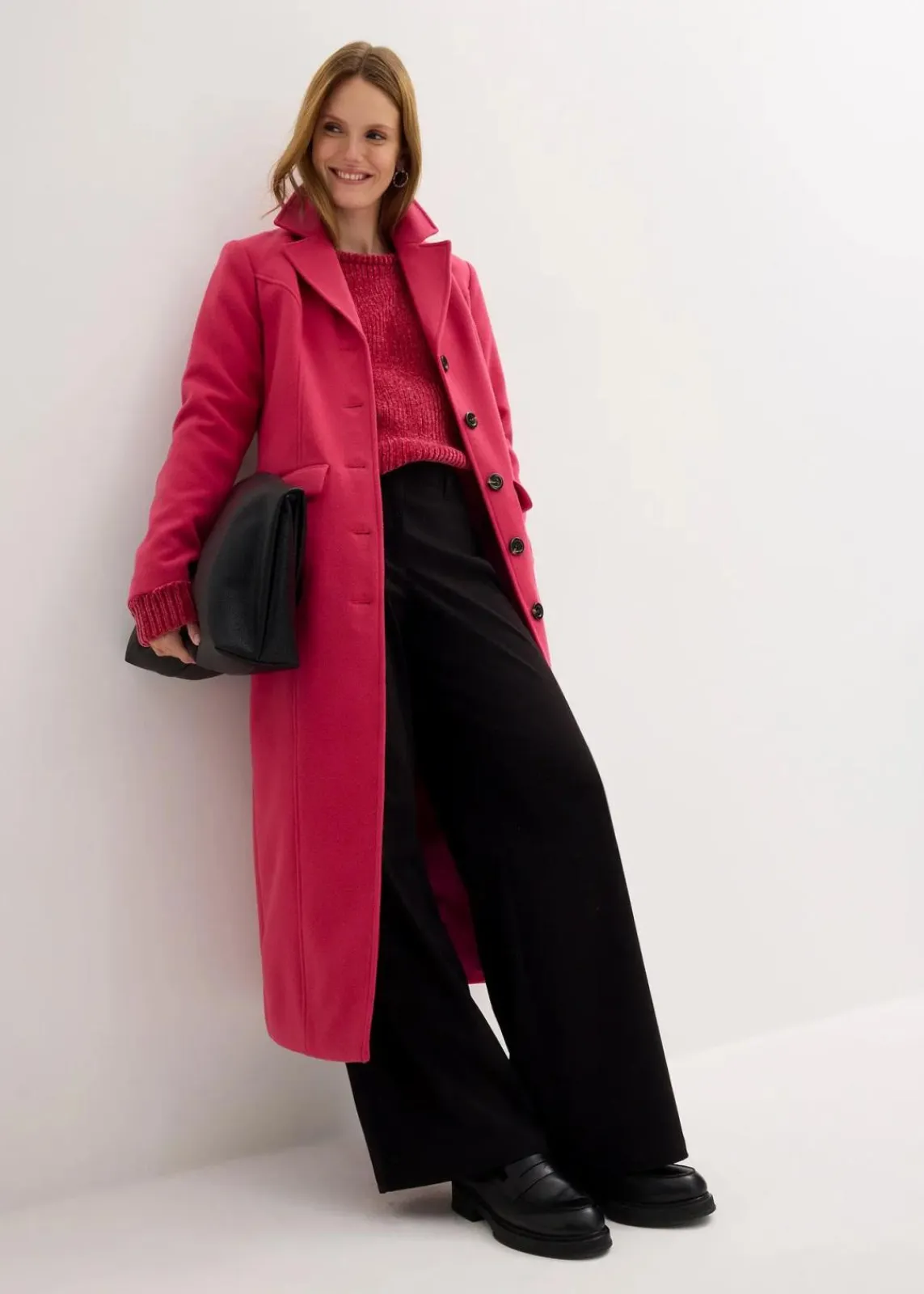 bonprix Strickmode|Nachhaltigere Materialien|Oversize-Pullover aus weichem Chenille beerenrot