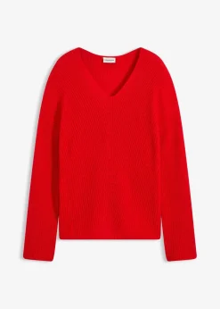 bonprix Bekleidung·Umstandsmode|Strickmode|Oversize-Pullover aus Woll-Mix lavarot