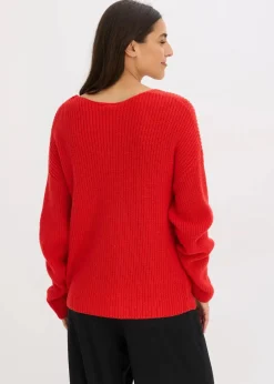 bonprix Bekleidung·Umstandsmode|Strickmode|Oversize-Pullover aus Woll-Mix lavarot