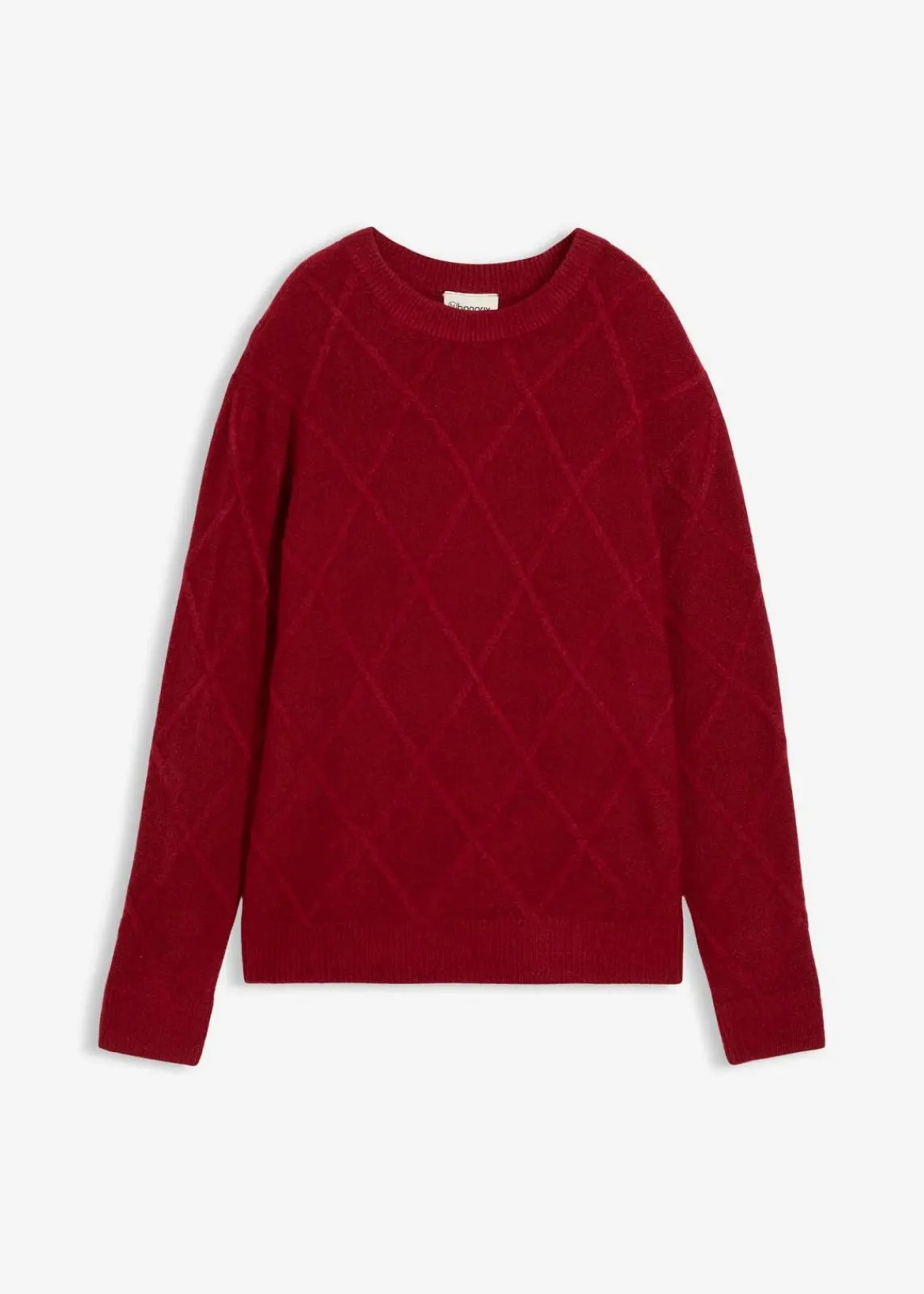 bonprix Bekleidung·Umstandsmode|Pullover & Strickjacken|Oversize-Pullover aus Zopfstrick abendrot