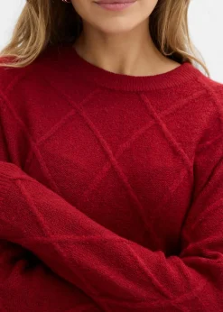 bonprix Bekleidung·Umstandsmode|Pullover & Strickjacken|Oversize-Pullover aus Zopfstrick abendrot