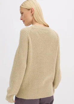 Oversize-Pullover mit V-Ausschnitt|bonprix