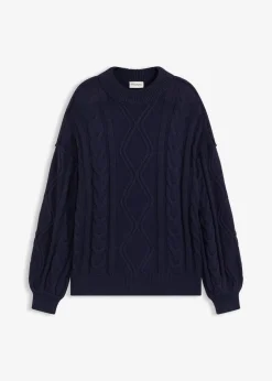 Oversize-Pullover mit Zopfmuster|bonprix Sale
