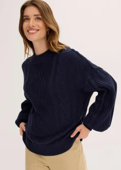 Oversize-Pullover mit Zopfmuster|bonprix Sale