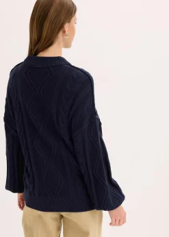 Oversize-Pullover mit Zopfmuster|bonprix Sale