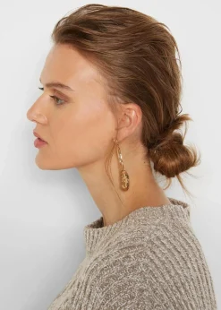 bonprix Bekleidung·Umstandsmode|Strickmode|Oversize-Pullover mit Zopfmuster beige meliert