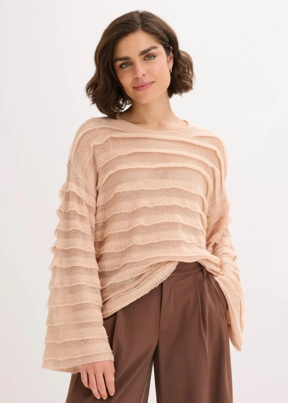 Oversize-Pullover, semi-transparent|bonprix Outlet
