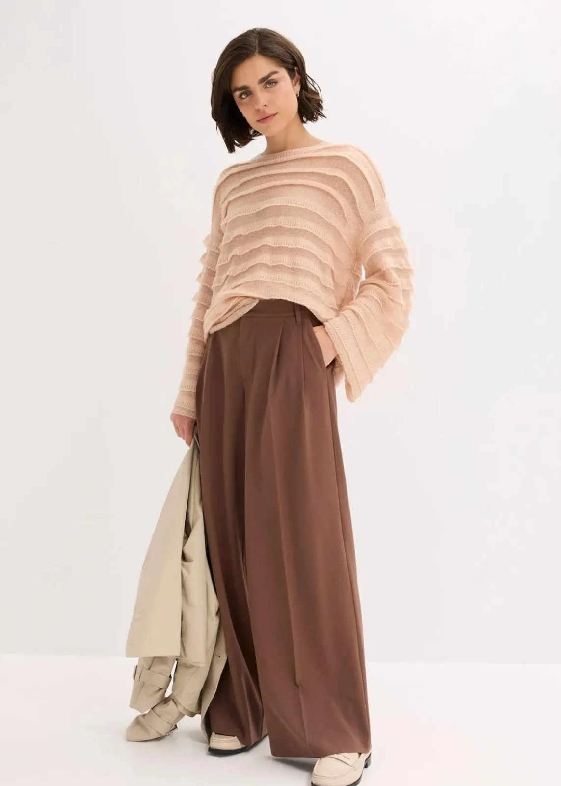 Oversize-Pullover, semi-transparent|bonprix Outlet