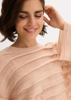 Oversize-Pullover, semi-transparent|bonprix Outlet