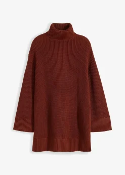 Oversize-Rollkragenpullover aus Baumwoll-Mix|bonprix New