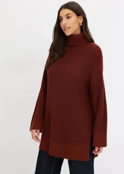Oversize-Rollkragenpullover aus Baumwoll-Mix|bonprix New