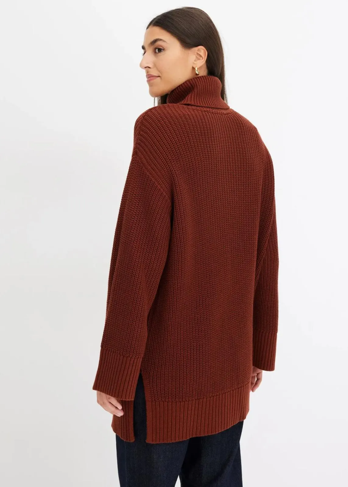 Oversize-Rollkragenpullover aus Baumwoll-Mix|bonprix New