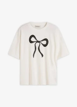 bonprix Shirts & Tops|Nachhaltigere Materialien|Oversize-Shirt wollweiß bedruckt