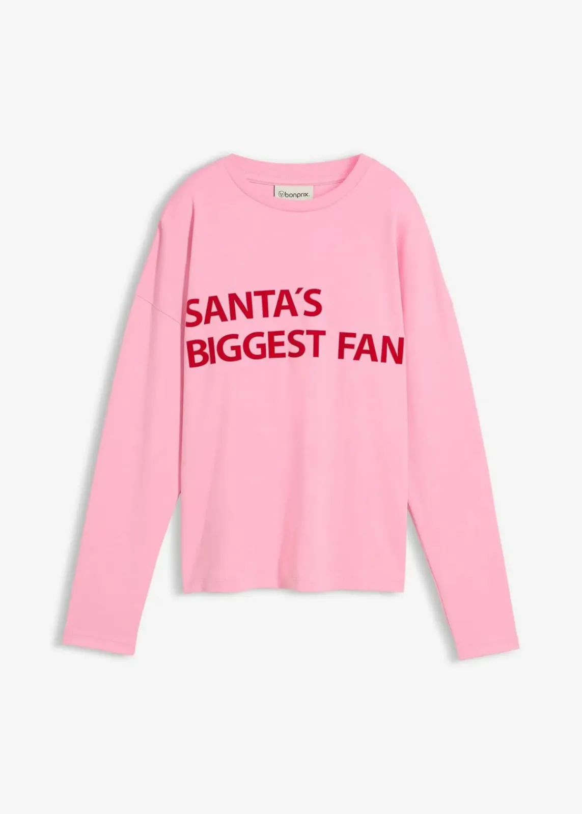 bonprix Zweiteiler & Sets|Shirts & Tops|Oversize-Shirt aus Baumwolle rosa/salsarot bedruckt