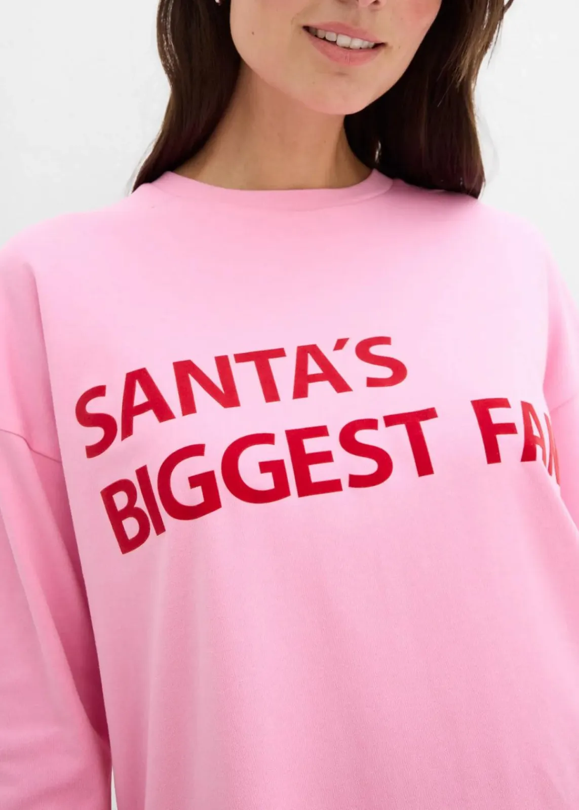 bonprix Zweiteiler & Sets|Shirts & Tops|Oversize-Shirt aus Baumwolle rosa/salsarot bedruckt