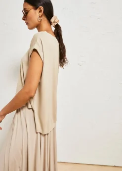 bonprix Shirts & Tops|Oversize-Shirt aus fließender Viskose sand