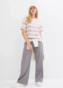 bonprix Basics|Shirts & Tops|Oversize-Shirt aus reiner Bio-Baumwolle mattrosa/wollweiß