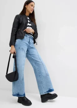 bonprix Nachhaltigere Materialien|Shirts & Tops|Oversize-Shirt aus reiner Bio-Baumwolle schwarz/weiß gestreift