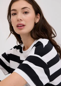 bonprix Nachhaltigere Materialien|Shirts & Tops|Oversize-Shirt aus reiner Bio-Baumwolle schwarz/weiß gestreift