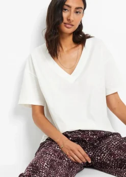 bonprix Nachhaltigere Materialien|Shirts & Tops|Oversize-Shirt aus reiner Bio-Baumwolle wollweiß