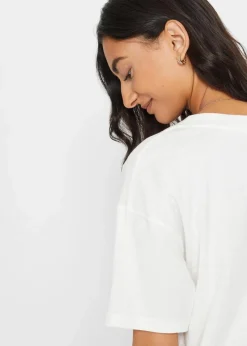 bonprix Nachhaltigere Materialien|Shirts & Tops|Oversize-Shirt aus reiner Bio-Baumwolle wollweiß