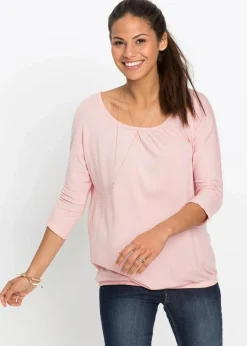 bonprix Shirts & Tops|Oversize-Shirt aus Viskose-Mix altrosa