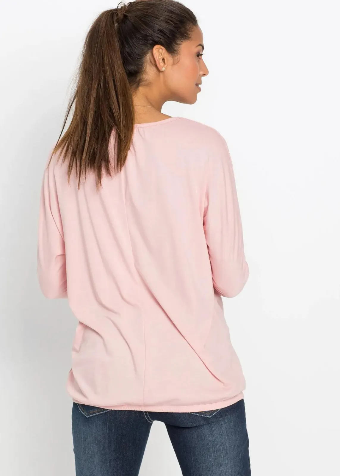 bonprix Shirts & Tops|Oversize-Shirt aus Viskose-Mix altrosa
