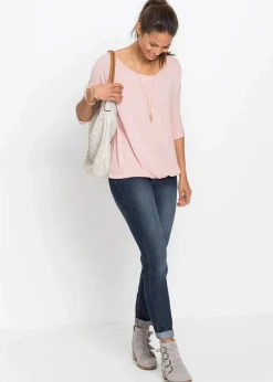 bonprix Shirts & Tops|Oversize-Shirt aus Viskose-Mix altrosa