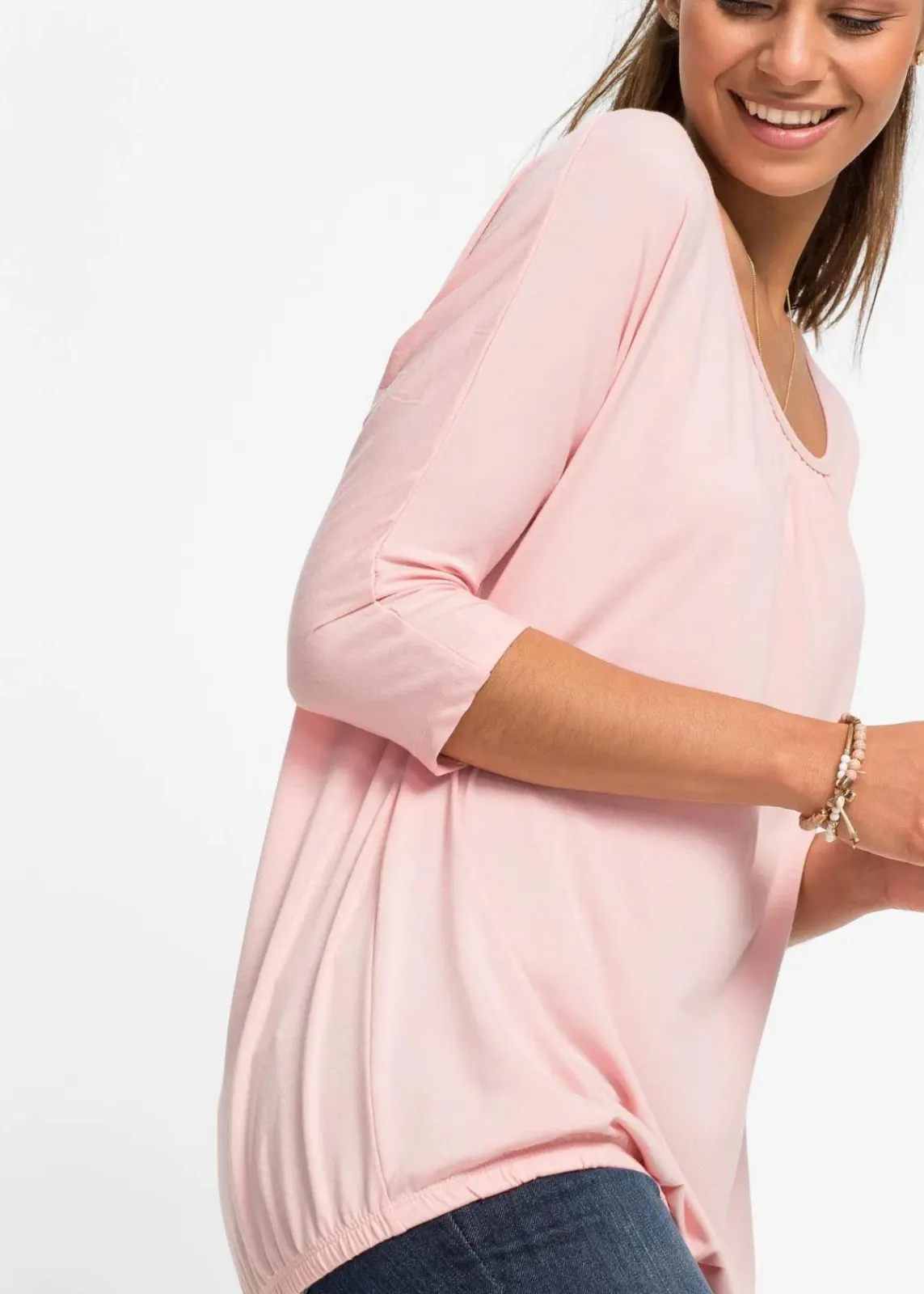 bonprix Shirts & Tops|Oversize-Shirt aus Viskose-Mix altrosa