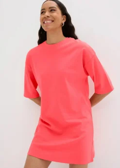 bonprix Bekleidung·Röcke|Bekleidung·Pullover & Strickjacken|Oversize-Shirtkleid aus schwerer Bio-Baumwolle helllachs