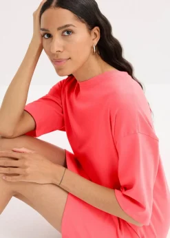 bonprix Bekleidung·Röcke|Bekleidung·Pullover & Strickjacken|Oversize-Shirtkleid aus schwerer Bio-Baumwolle helllachs