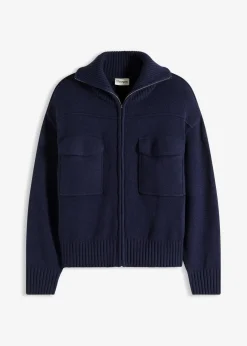 bonprix Bekleidung·Umstandsmode|Pullover & Strickjacken|Oversize-Strickjacke dunkelblau