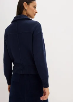 bonprix Bekleidung·Umstandsmode|Pullover & Strickjacken|Oversize-Strickjacke dunkelblau