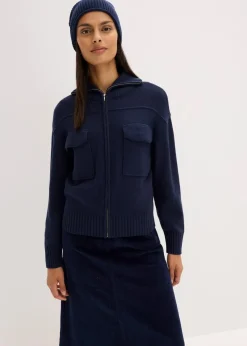 bonprix Bekleidung·Umstandsmode|Pullover & Strickjacken|Oversize-Strickjacke dunkelblau