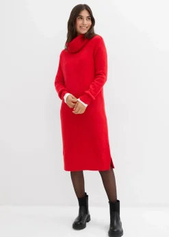 Oversize-Strickkleid mit Rollkragen|bonprix New