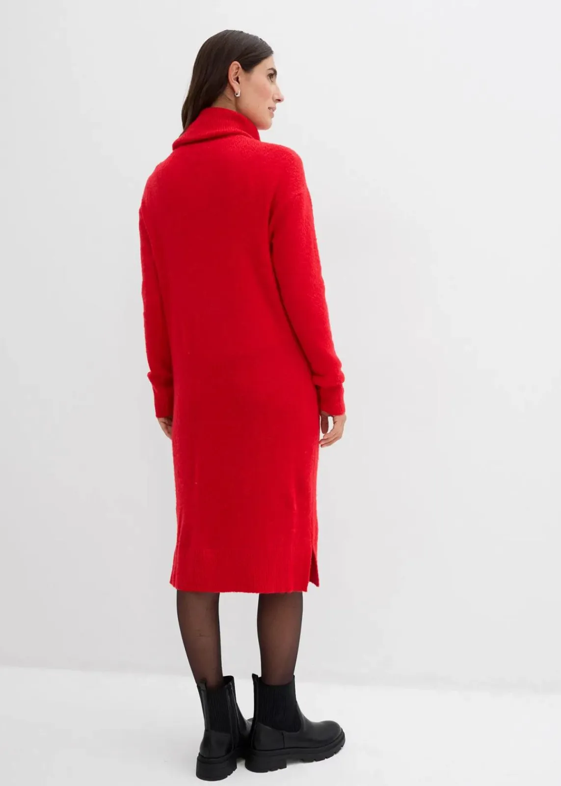 Oversize-Strickkleid mit Rollkragen|bonprix New