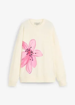 bonprix Sweat|Bekleidung·Blusen & Tuniken|Oversize-Sweatshirt cremeweiß bedruckt