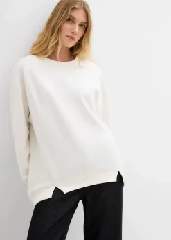 bonprix Sweat|Nachhaltigere Materialien|Oversize-Sweatshirt wollweiß