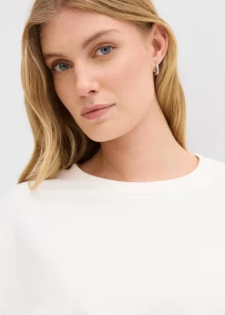 bonprix Sweat|Nachhaltigere Materialien|Oversize-Sweatshirt wollweiß