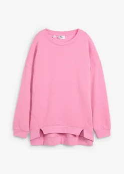 bonprix Sweat|Nachhaltigere Materialien|Oversize-Sweatshirt rosapink